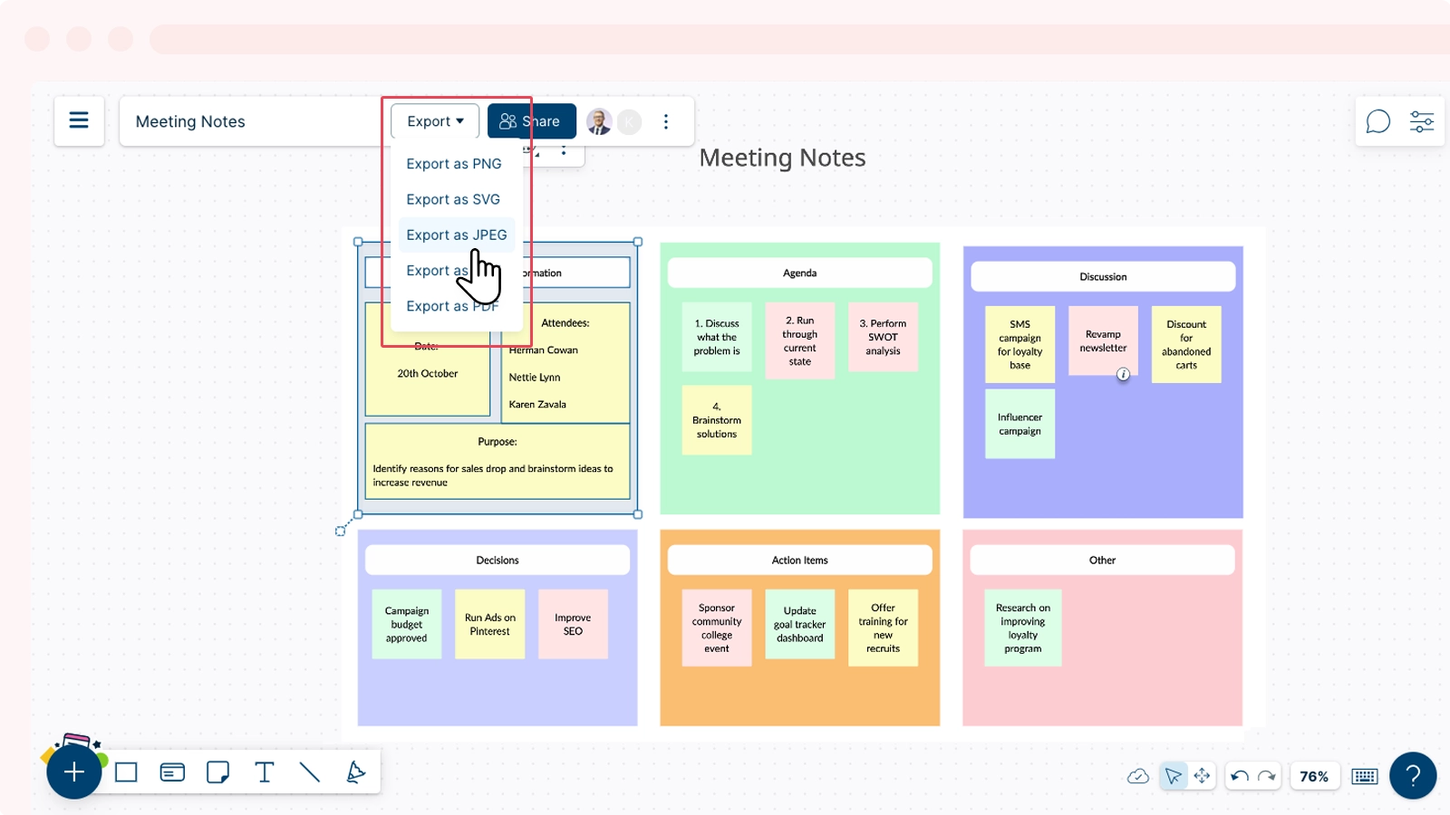 Export Elements in a Workspace