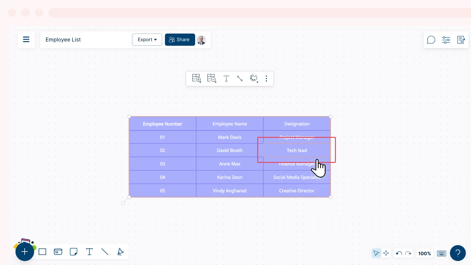 Add Color to Table Cell Using Contextual Toolbar