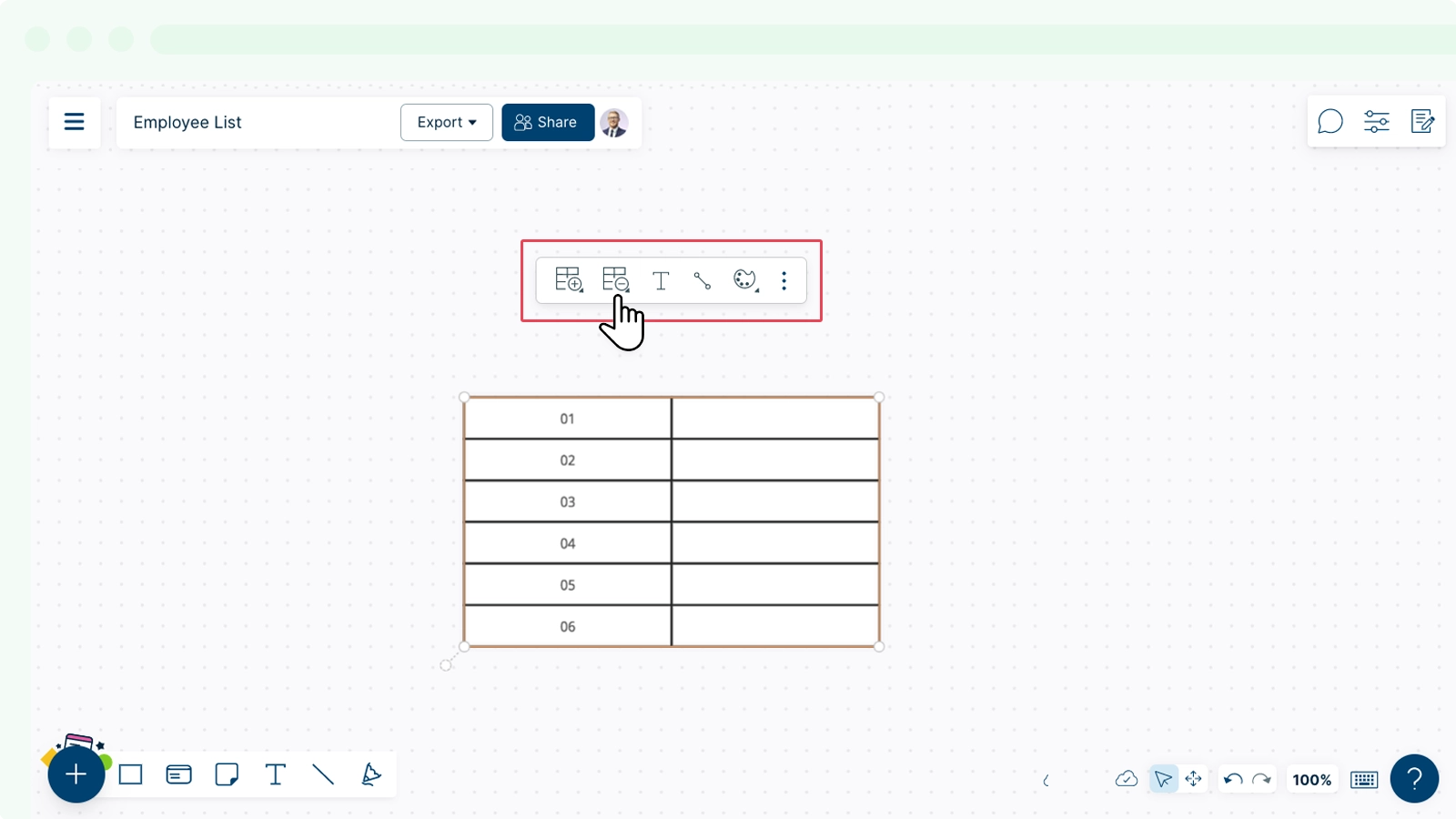 Add or Remove a specific Table Column